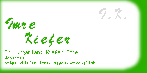 imre kiefer business card